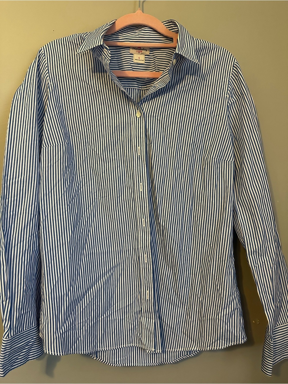Vintage Haberdashery J.Crew Shirt Womens S Blue White Striped Button Down Preppy